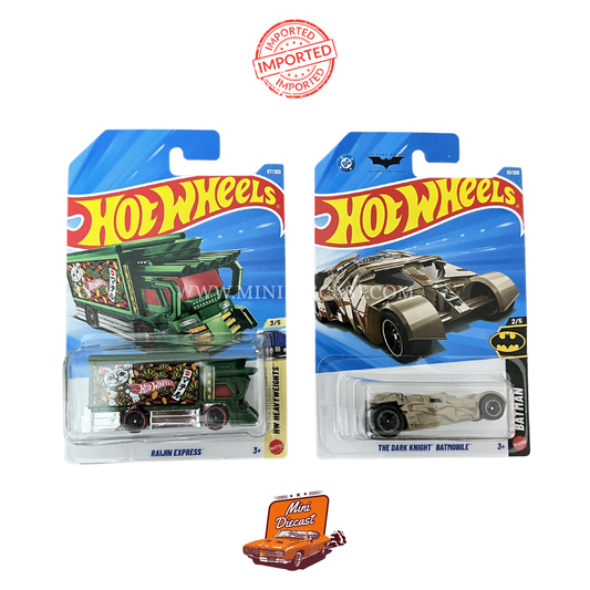 Hot Wheels Mainline (Set of 2) – Raijin Express / The Dark Knight Batmobile (Imported)