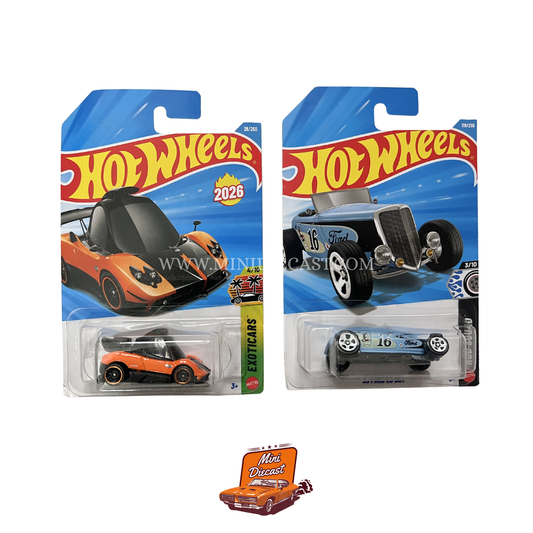 Hot Wheels Mainline (Set of 2) – Pagani Zonda Cinque / ’33 Ford Lo Boy