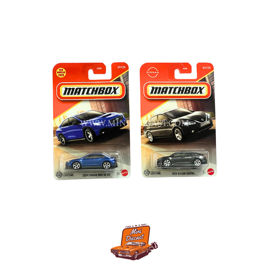 Matchbox (Set of 2) – 2024 Subaru WRX S4 STI / 2016 Nissan Sentra