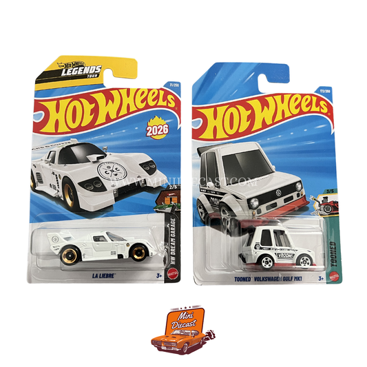 Hot Wheels Mainline (Set of 2) – La Liebre / Tooned Volkswagen Golf MK1