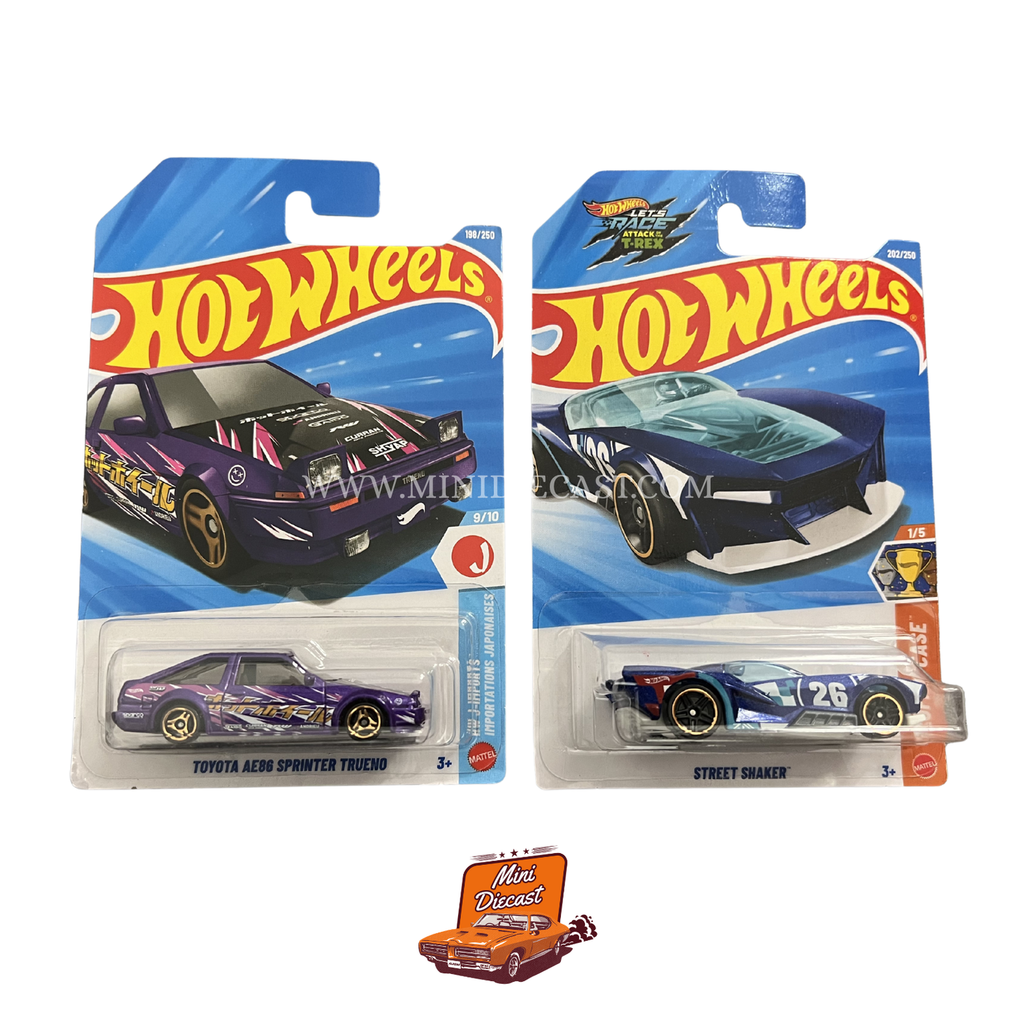Hot Wheels Mainline (Set of 2) – Toyota AE86 Sprinter Trueno / Street Shaker