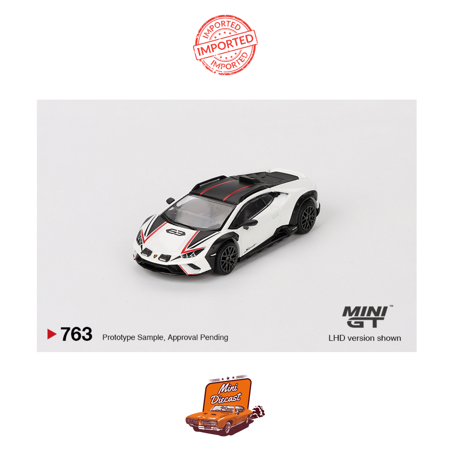 Mini GT #763 Lamborghini Huracán Sterrato Bianco Asopo (Imported)