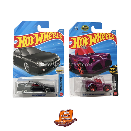 Hot Wheels Mainline (Set of 2) – ’98 Honda Prelude / Classic TV Series Batmobile