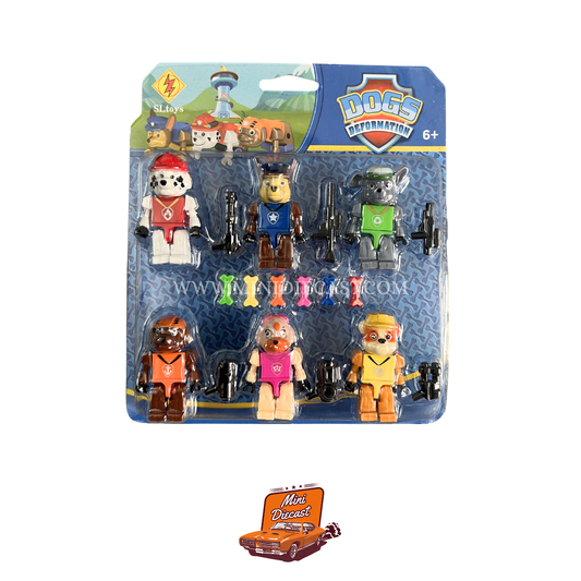 Dog Deformation – Paw Patrol – 6 Dog Mini Figurines (Imported)