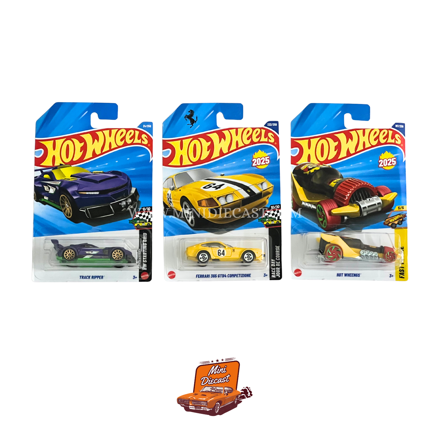 Hot Wheels Mainline (Set of 3) – Track Ripper / Ferrari 365 GTB4 Competizione / Hot WheeNGS