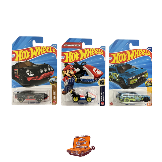 Hot Wheels Mainline (Set of 3) – El Segundo Rallye / Mario Standard Kart / Track Dwagon