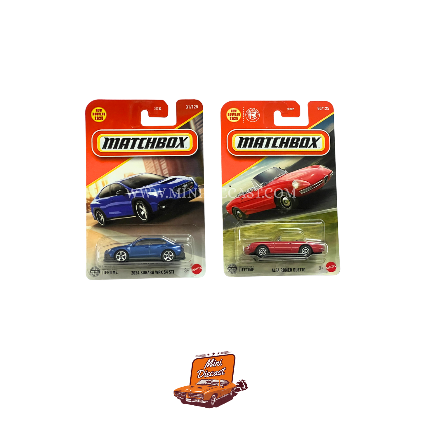 Matchbox (Set of 2) – 2024 Subaru WRX S4 STI / Alfa Romeo Duetto