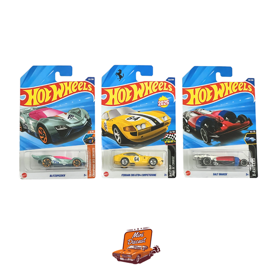 Hot Wheels Mainline (Set of 3) – Blitzspeeder / Ferrari 365 GTB4 Competizione / Salt Shaker
