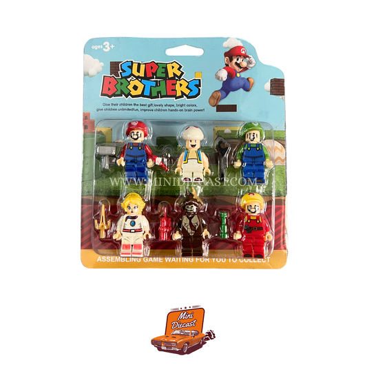 Super Brothers – Mario – 6 Mini Figurines (Imported)