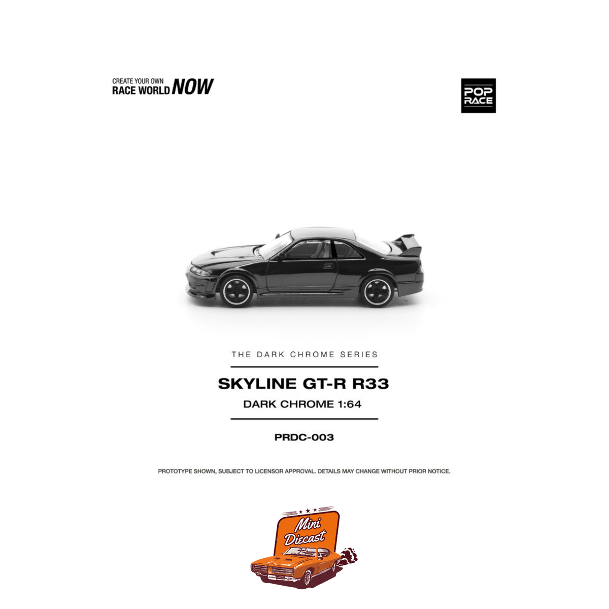 Pop Race Nissan Skyline GT-R R33 Dark Chrome PRDC003