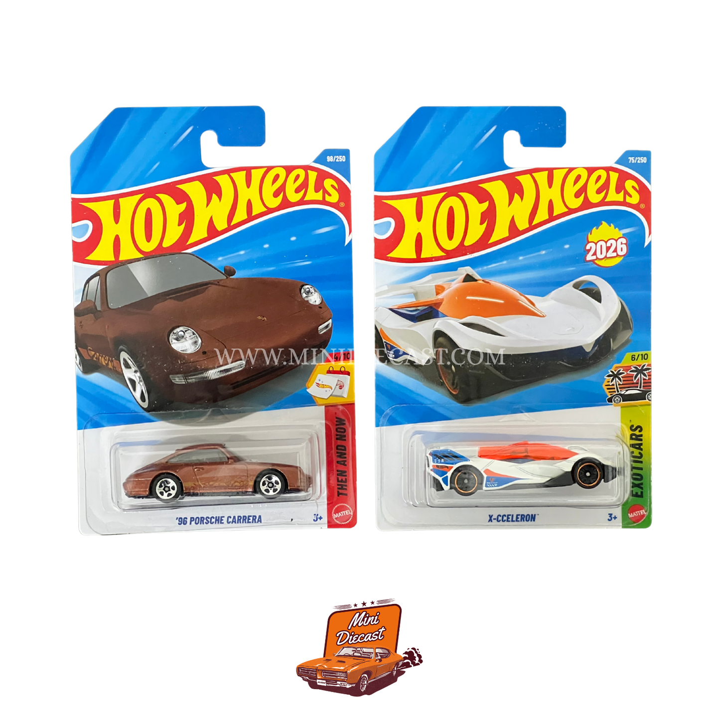 Hot Wheels Mainline (Set of 2) – ’96 Porsche Carrera / X-Ccelerator