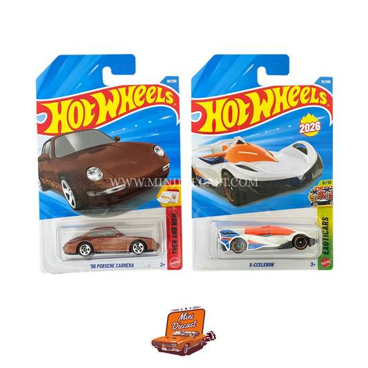 Hot Wheels Mainline (Set of 2) – ’96 Porsche Carrera / X-Ccelerator
