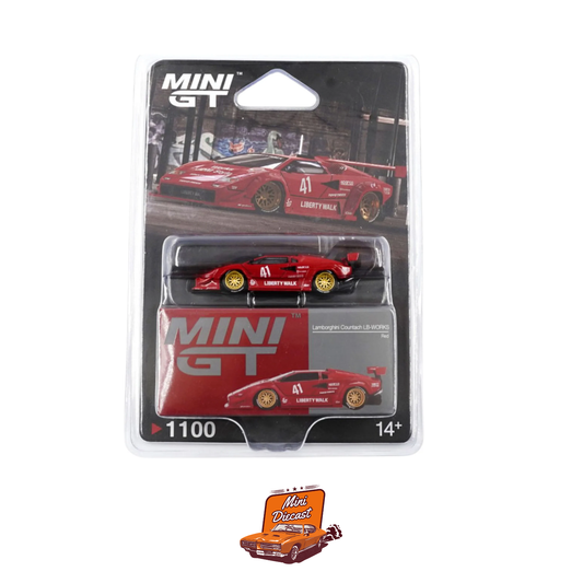 Mini GT #1100 Lamborghini Countach LB-WORKS Red (Blister Pack)