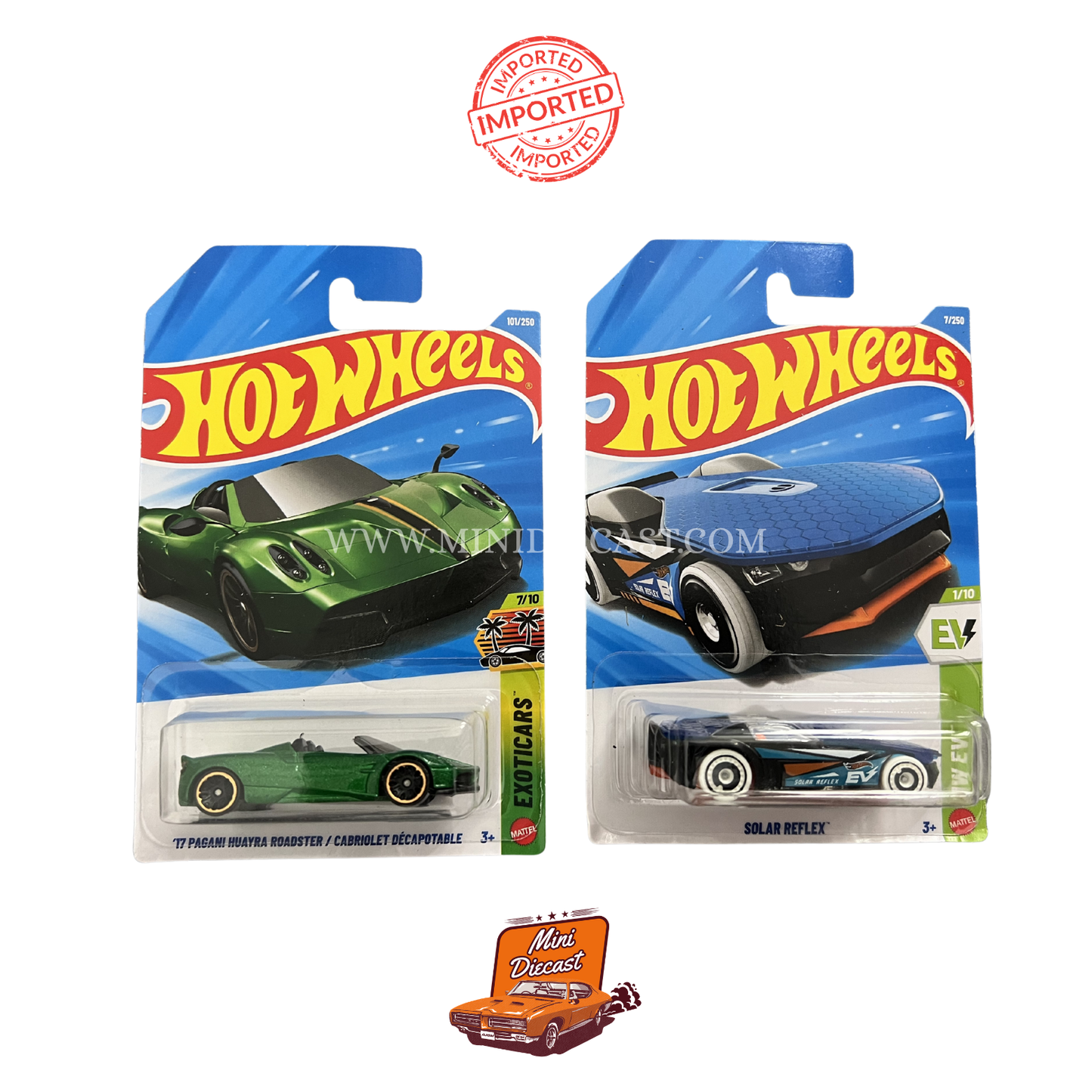 Hot Wheels Mainline (Set of 2) – '17 Pagani Huayra Roadster / Solar Reflex (Imported)