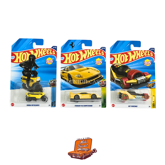 Hot Wheels Mainline (Set of 3) – Honda Motocompo / Ferrari F40 Competizione / Hot WheeNGS