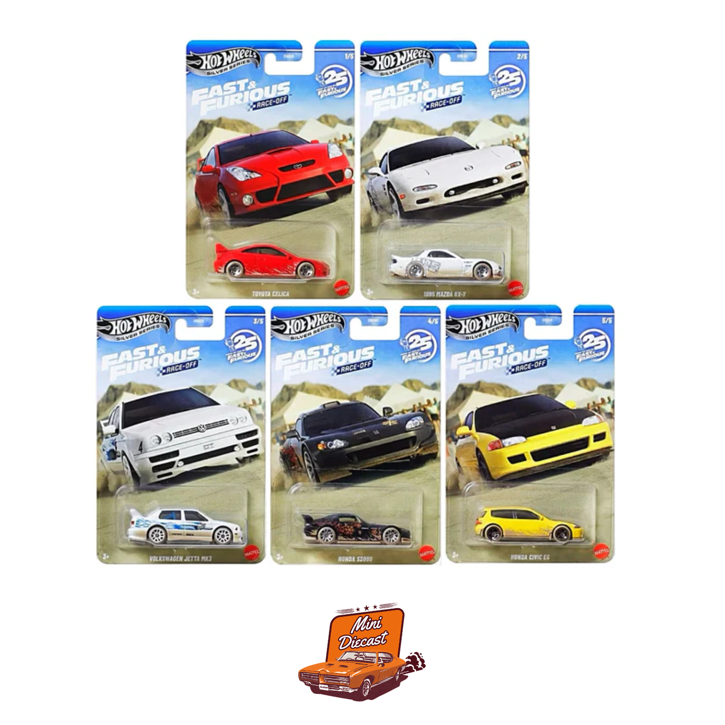 Hot Wheels Silver Series Fast & Furious Race-Off – Set of 5