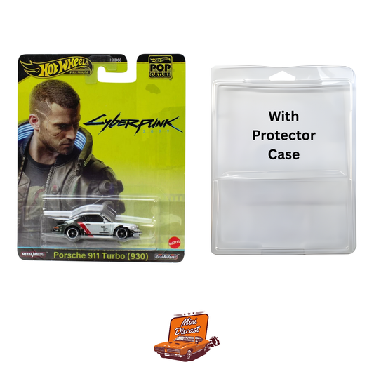 Hot Wheels Premium (Set of 2) – Pop Culture Cyberpunk Porsche 911 Turbo (930) / Cyberpunk Quadra Turbo R V-Tech (with Protector Case x2)