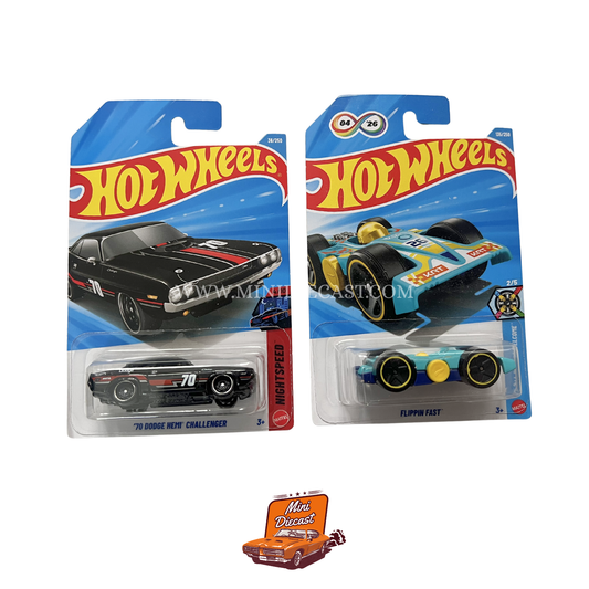 Hot Wheels Mainline (Set of 2) – ’70 Dodge HEMI Challenger / Flippin Fast