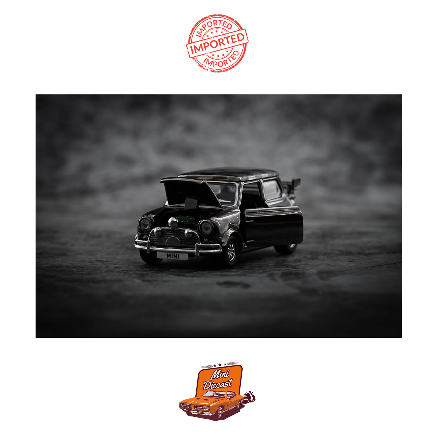 Tiny City Mini Cooper with Spoiler (Black Chrome) 1:50 Scale