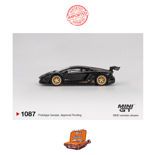 Mini GT #1087 LB★WORKS Lamborghini Aventador Limited Edition Matte Black (Imported)