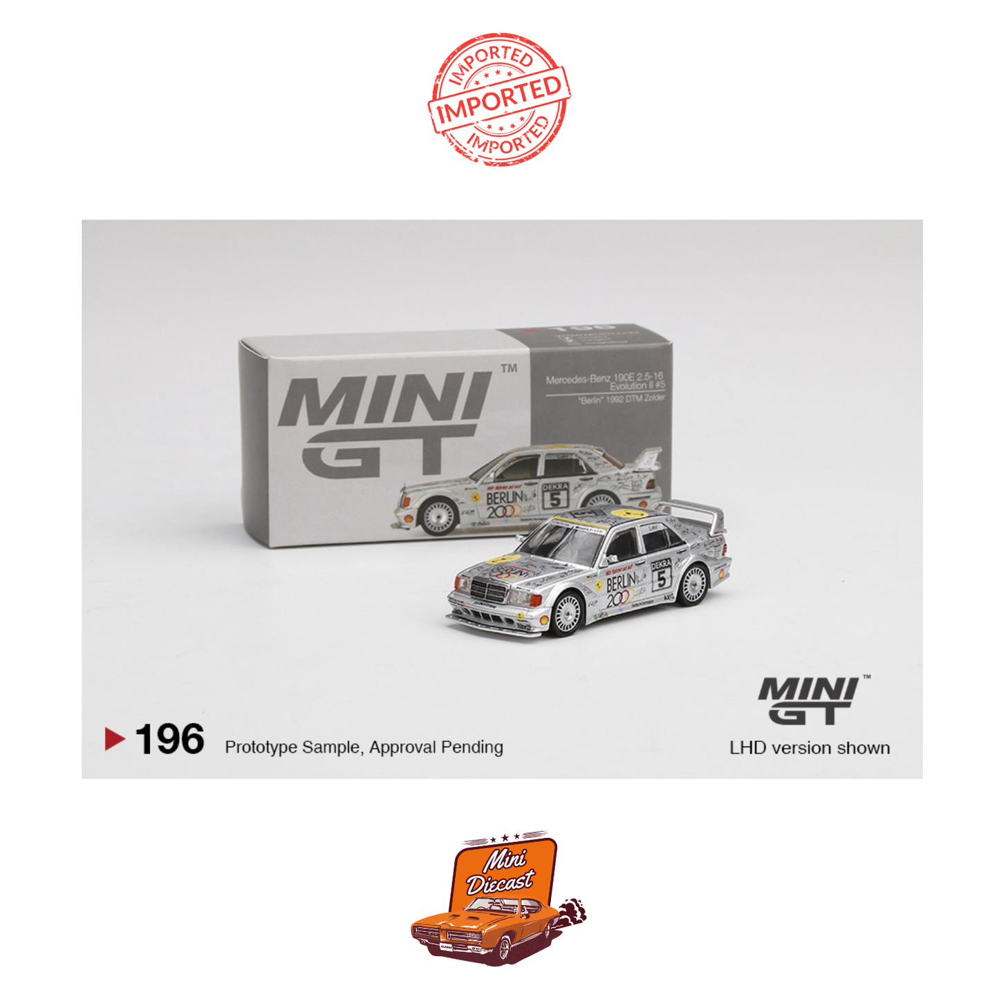 Mini GT #196 Mercedes-Benz 190E 2.5-16 Evolution II #5 (Imported)