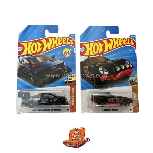 Hot Wheels Mainline (Set of 2) – Ford F-150 Lightning SuperTruck / El Segundo Rallye