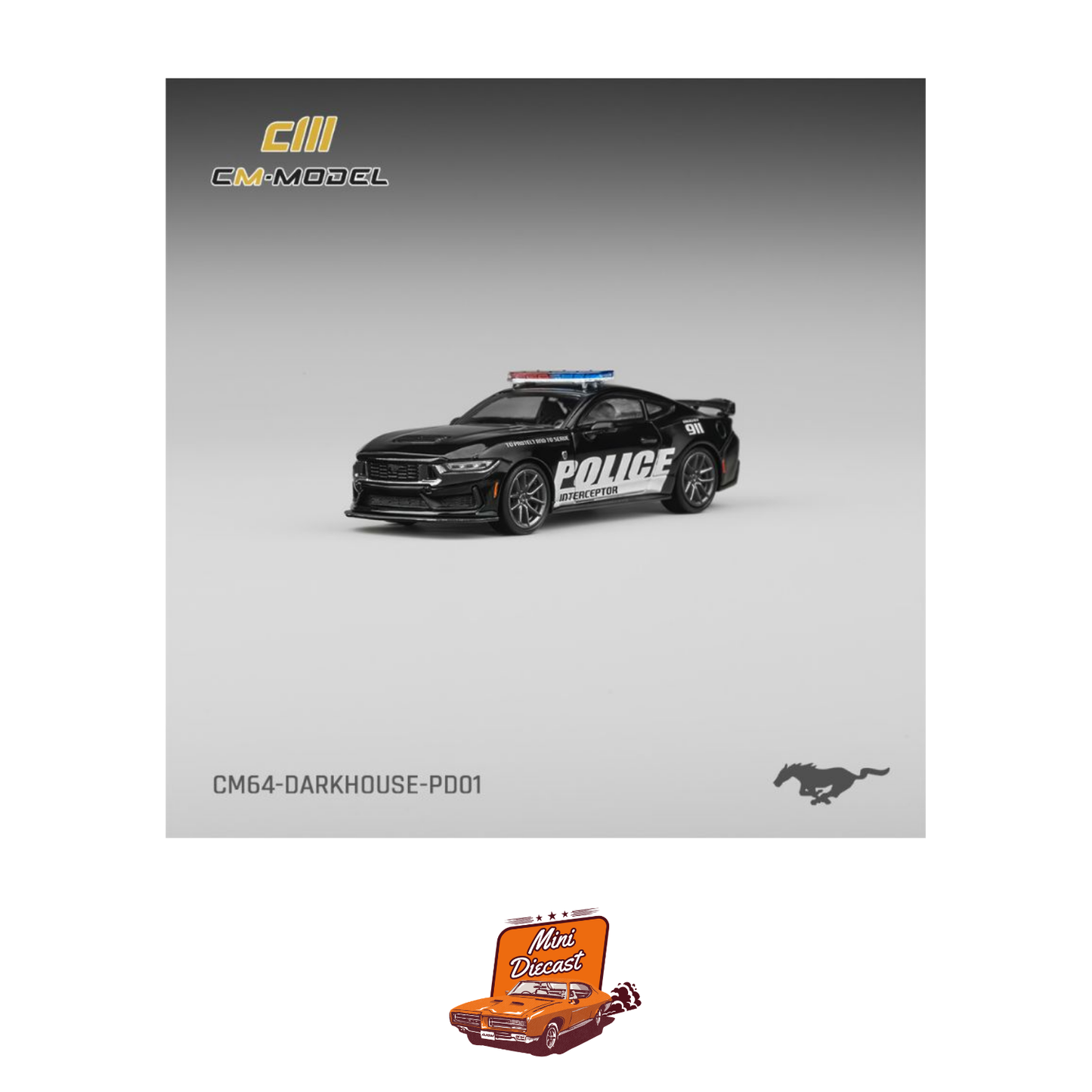 CM Model Ford Mustang Dark Horse Police Car (CM64-DarkHorse-PD01)