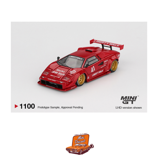 Mini GT #1100 Lamborghini Countach LB-WORKS Red