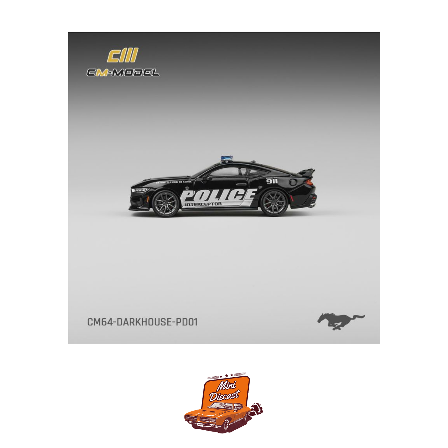 CM Model Ford Mustang Dark Horse Police Car (CM64-DarkHorse-PD01)