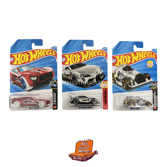 Hot Wheels Mainline (Set of 3) – Bullet Proof / ’20 Toyota GR Supra / Instant Boost
