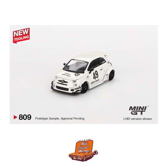Mini GT #809 LB-WORKS x Abas Works ABARTH 595 Gara White (Blister Pack) (Imported)
