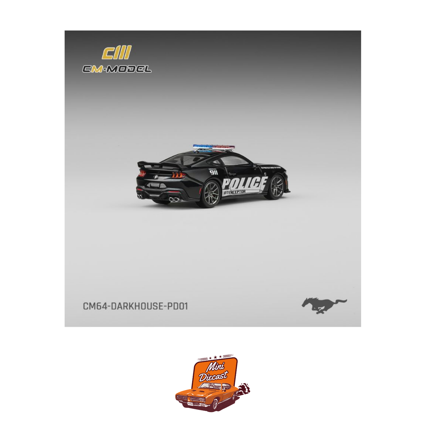 CM Model Ford Mustang Dark Horse Police Car (CM64-DarkHorse-PD01)
