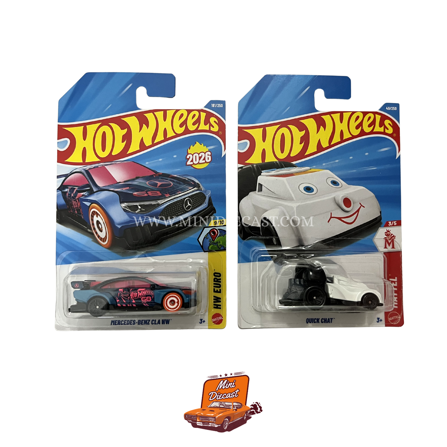 Hot Wheels Mainline (Set of 2) – Mercedes-Benz CLA HW / Quick Chat
