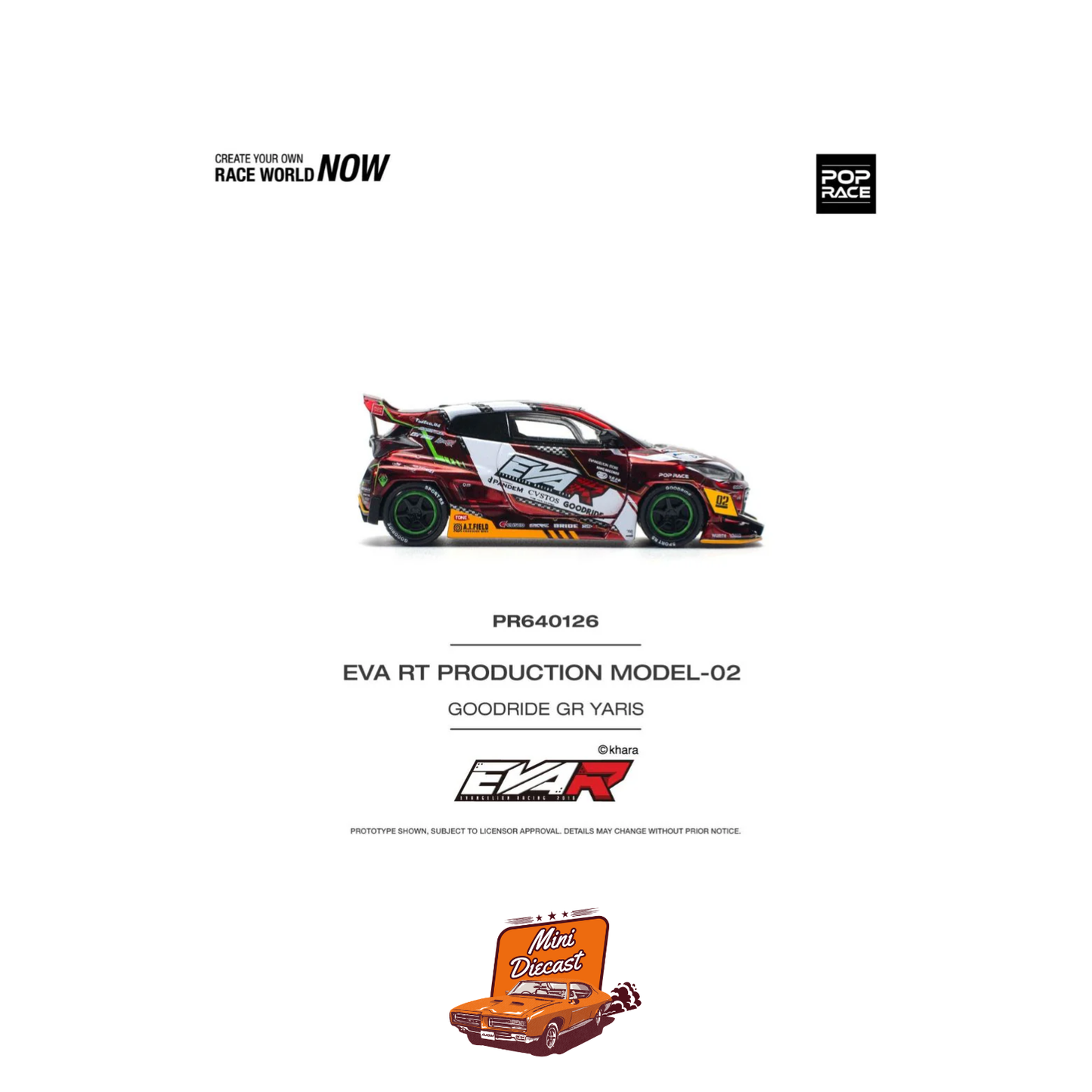 Pop Race EVA RT Production Model 02 Goodride GR Yaris (PR64-126)