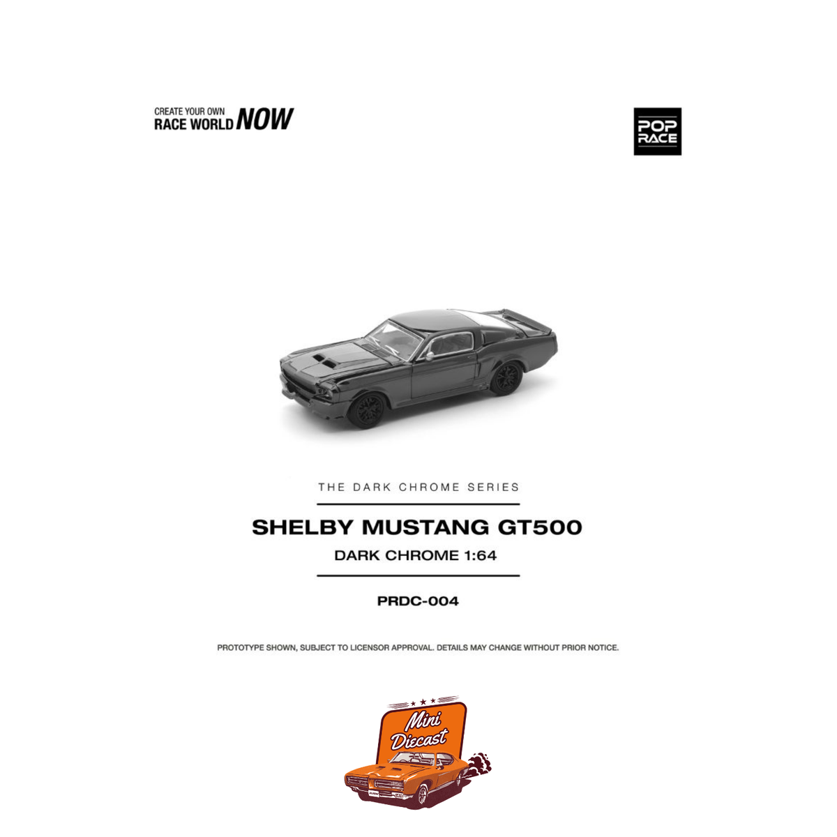 Pop Race Shelby Mustang GT500 Dark Chrome PRDC004