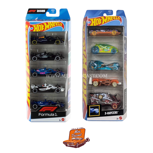 Hot Wheels 5 Pack (2x) – Formula 1 (F1) 2025 / X-Raycers
