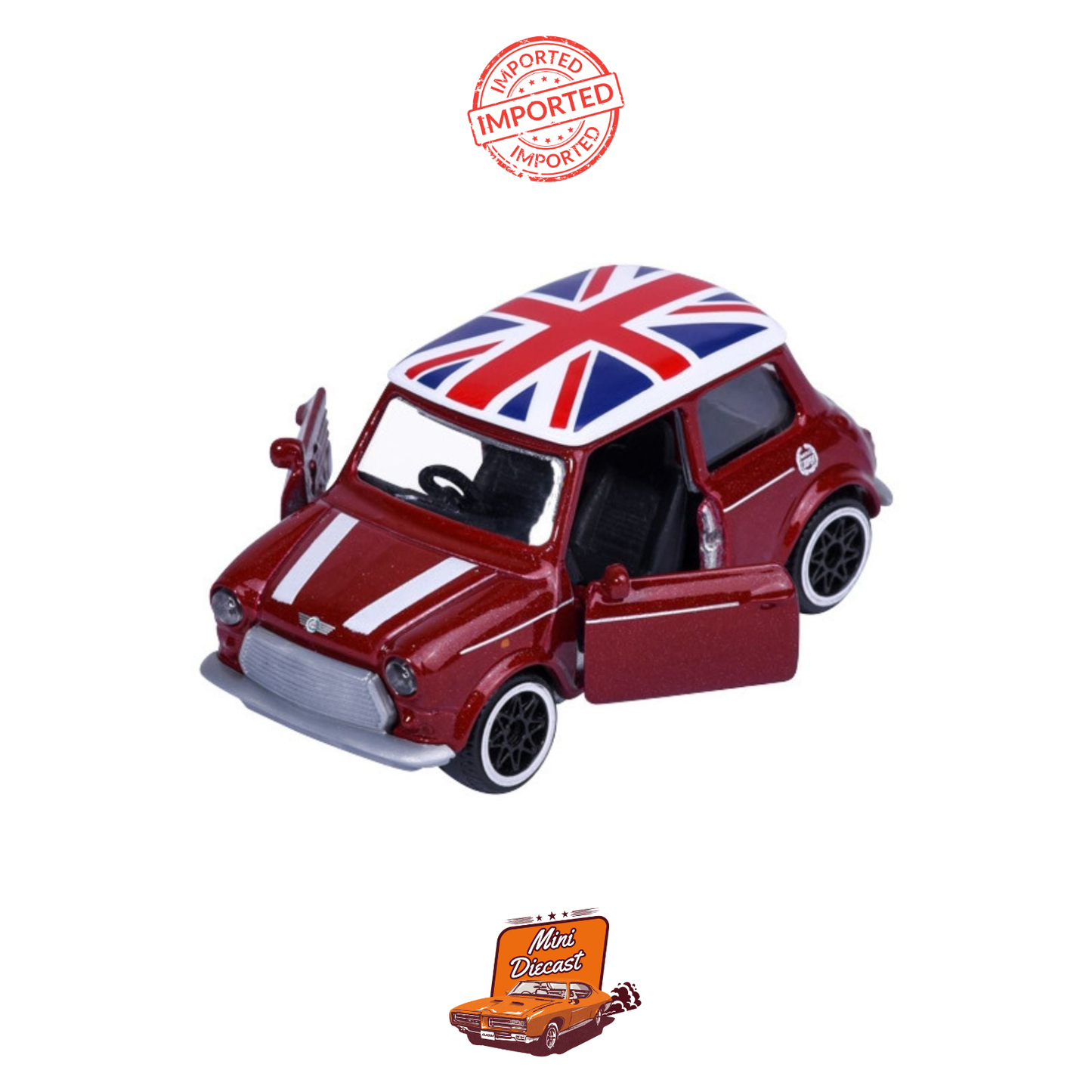 Majorette Premium Cars Mini Icons Mini Cooper 1.3L Red with UK Flag Livery (MDX26) (Imported)