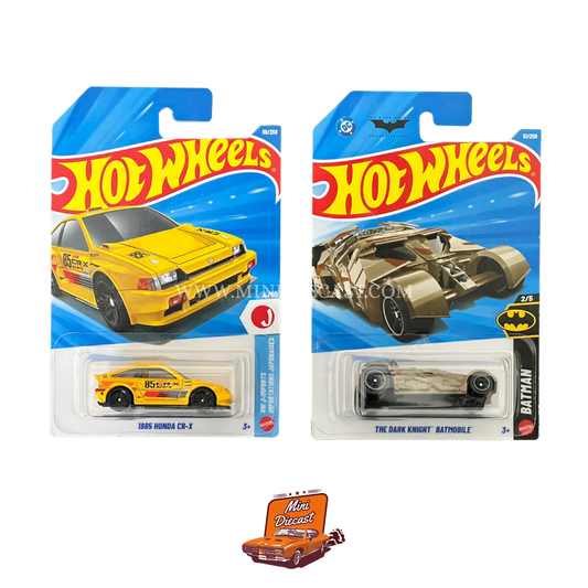Hot Wheels Mainline (Set of 2) – 1985 Honda CR-X / The Dark Knight Batmobile