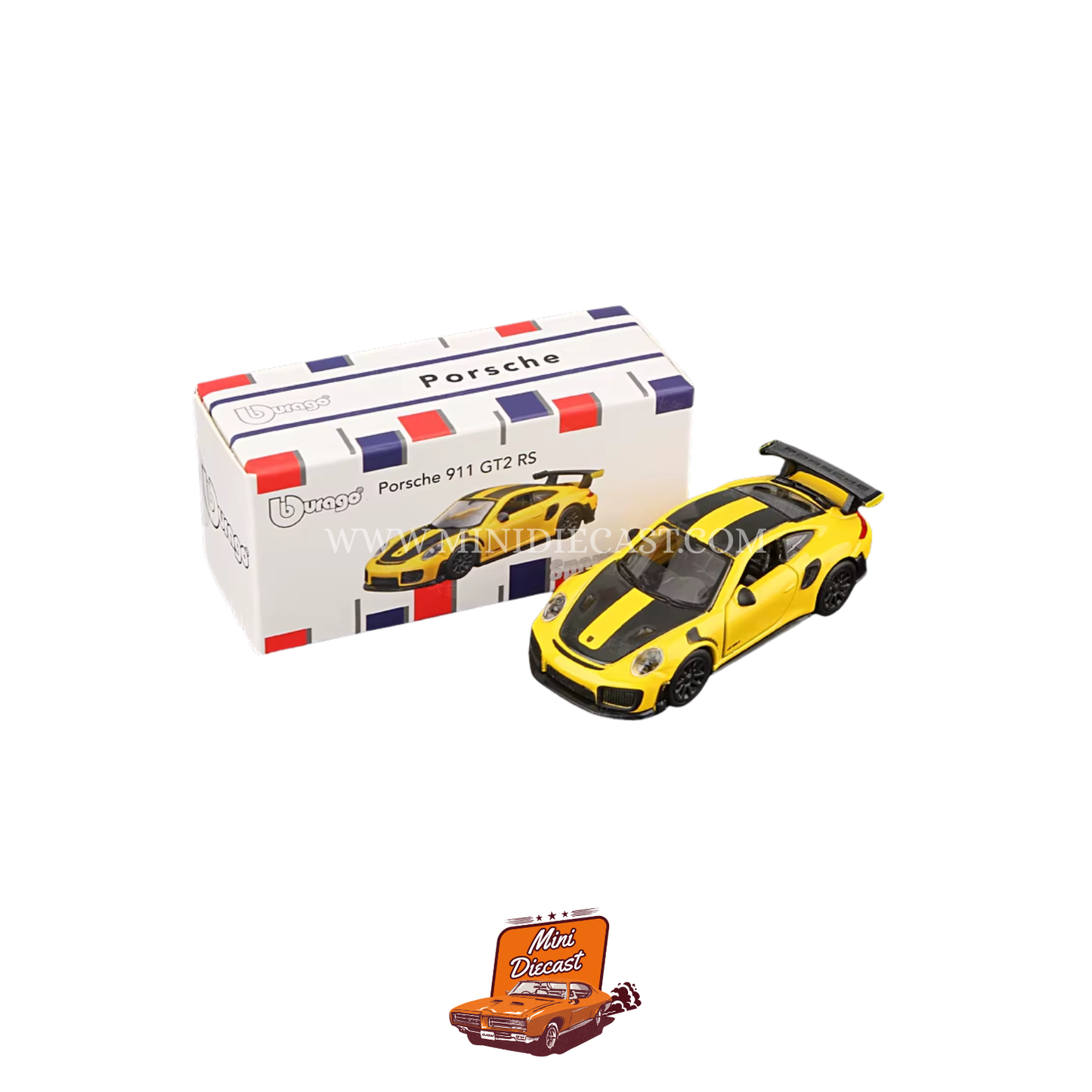 Bburago 1:64 – Porsche 911 GT2 RS (Yellow)