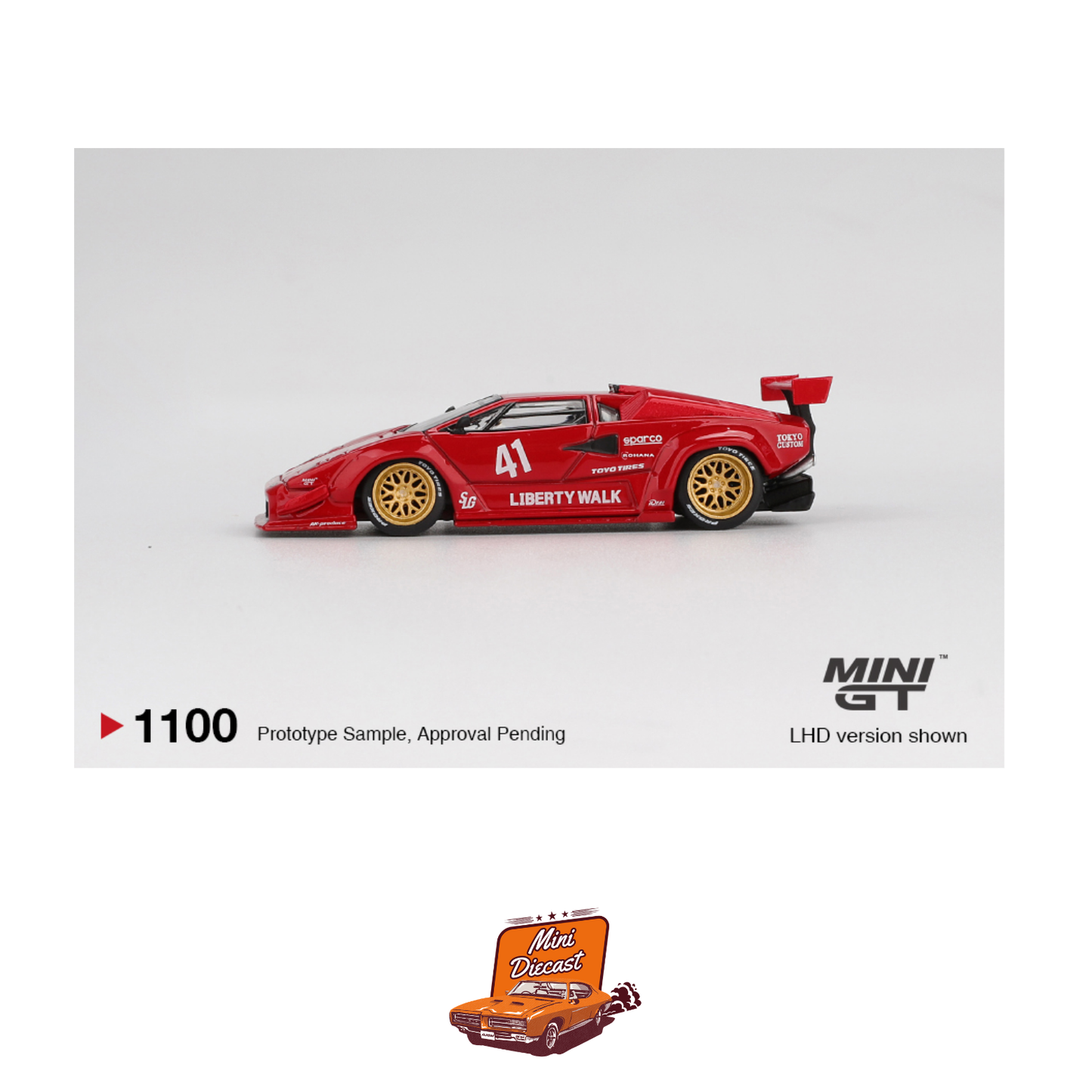 Mini GT #1100 Lamborghini Countach LB-WORKS Red