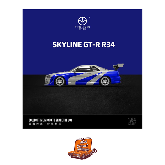 Time Micro Nissan Skyline GT-R R34 "Blue Silver" (TM800501)