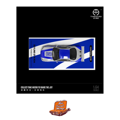 Time Micro Nissan Skyline GT-R R34 "Blue Silver" (TM800501)