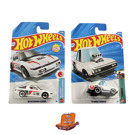 Hot Wheels Mainline (Set of 2) – ’88 Mitsubishi Starion / ’70 Dodge Charger