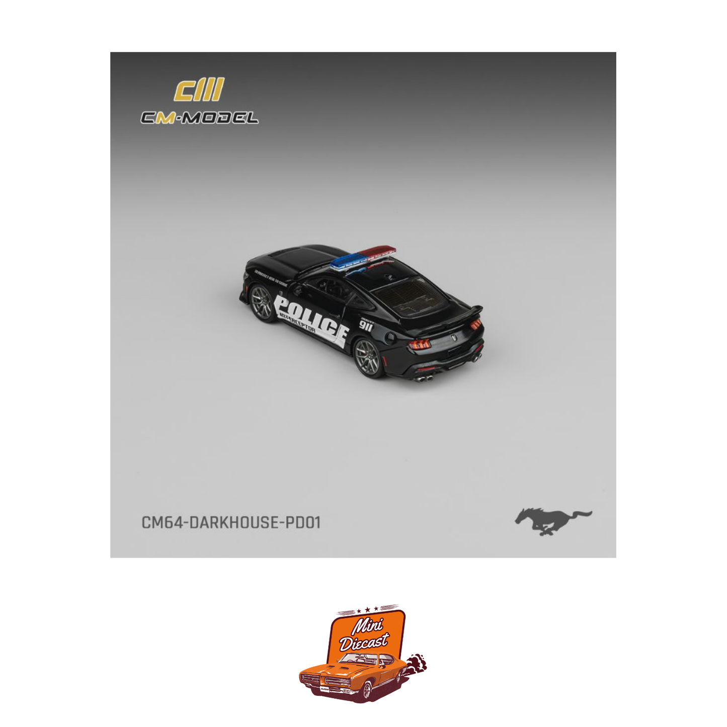 CM Model Ford Mustang Dark Horse Police Car (CM64-DarkHorse-PD01)