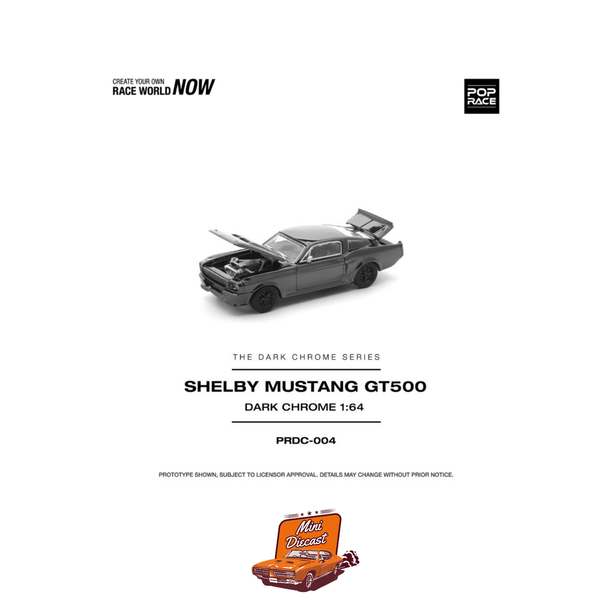 Pop Race Shelby Mustang GT500 Dark Chrome PRDC004