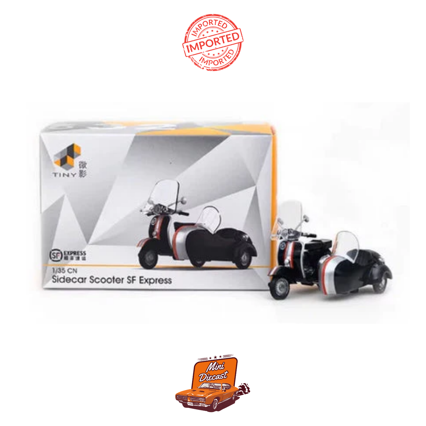 Tiny City Sidecar Scooter SF Express 1:35 Scale