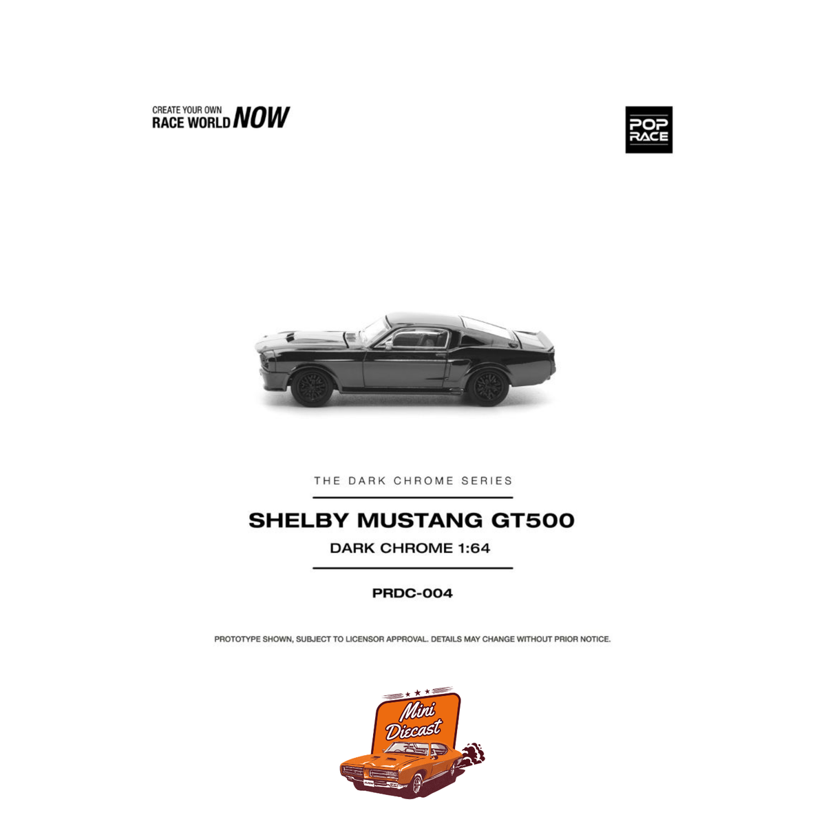 Pop Race Shelby Mustang GT500 Dark Chrome PRDC004