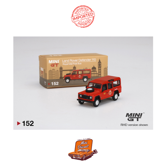 Mini GT #152 Land Rover Defender 110 UK Royal Mail Post Bus (Imported)