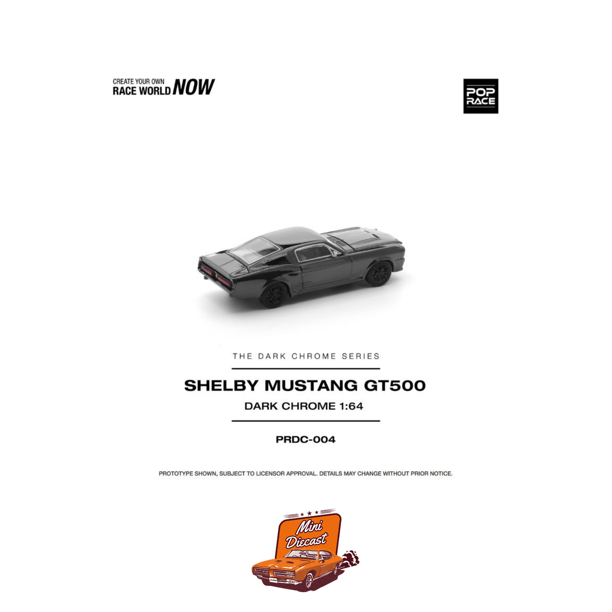 Pop Race Shelby Mustang GT500 Dark Chrome PRDC004