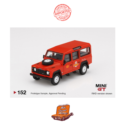 Mini GT #152 Land Rover Defender 110 UK Royal Mail Post Bus (Imported)